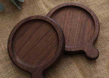 Wooden Coaster Black Walnut Square Coaster Wooden Insulation Pad Solid Wood Coaster Engraved Logo