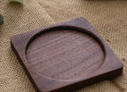 Black Walnut Outer Square Inner Coaster 8.8cm