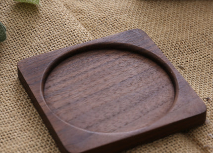 Wooden Coaster Black Walnut Square Coaster Wooden Insulation Pad Solid Wood Coaster Engraved Logo