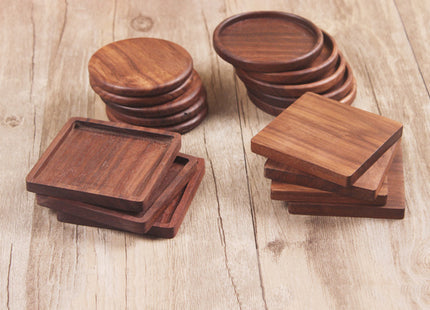 Wooden Coaster Black Walnut Square Coaster Wooden Insulation Pad Solid Wood Coaster Engraved Logo