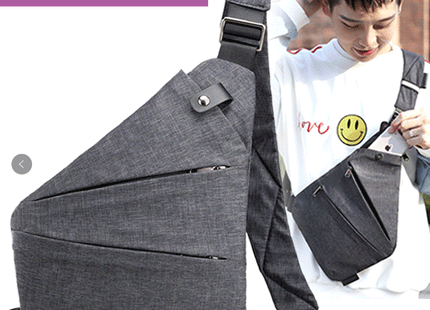 Right shoulder gun bag cross-border wholesale nylon chest bag men's lightweight simple large capacity messenger bag casual close-fitting shoulder bag