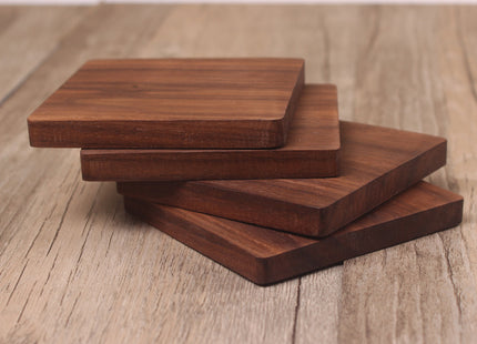 Wooden Coaster Black Walnut Square Coaster Wooden Insulation Pad Solid Wood Coaster Engraved Logo