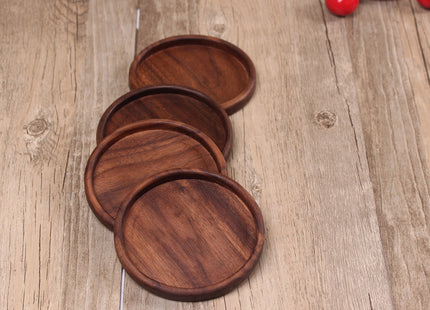 Wooden Coaster Black Walnut Square Coaster Wooden Insulation Pad Solid Wood Coaster Engraved Logo