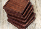 Black Walnut Square Groove Coaster 8.8cm