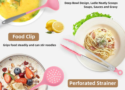 2026 New Silicone Kitchen Utensils Set with Measuring Storage Cup Kitchen Baking Set 17pcs Cooking Spatula Set for Women Gift