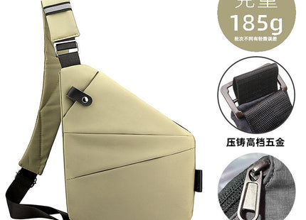 Right shoulder gun bag cross-border wholesale nylon chest bag men's lightweight simple large capacity messenger bag casual close-fitting shoulder bag