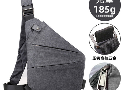 Right shoulder gun bag cross-border wholesale nylon chest bag men's lightweight simple large capacity messenger bag casual close-fitting shoulder bag