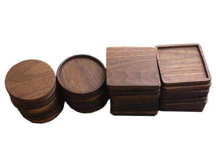 Wooden Coaster Black Walnut Square Coaster Wooden Insulation Pad Solid Wood Coaster Engraved Logo