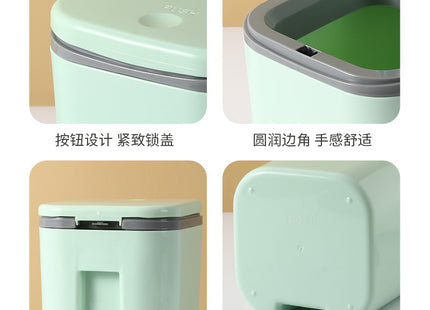 Small Desktop Trash Can for Home Office High-End Dormitory Press with Lid Mini Plastic Storage Trash Can