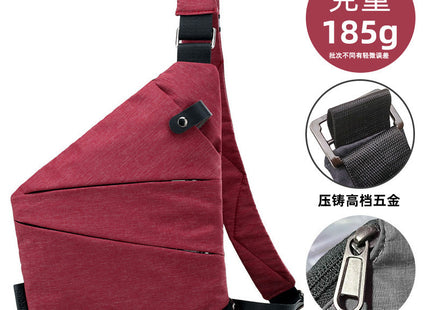 Right shoulder gun bag cross-border wholesale nylon chest bag men's lightweight simple large capacity messenger bag casual close-fitting shoulder bag