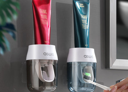 Toothpaste Squeeze Artifact Full-automatic Squeezer Storage Rack Wall-mounted Lazy Toothbrush Holder Non-perforated Children's Rack