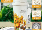 (including tax price) / Double drinking coffee cup 530ml sunflower (5d process)