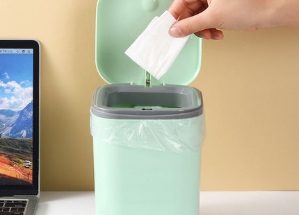 Small Desktop Trash Can for Home Office High-End Dormitory Press with Lid Mini Plastic Storage Trash Can