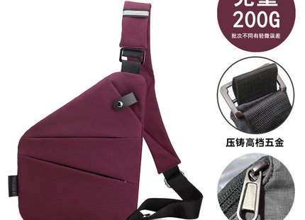 Right shoulder gun bag cross-border wholesale nylon chest bag men's lightweight simple large capacity messenger bag casual close-fitting shoulder bag