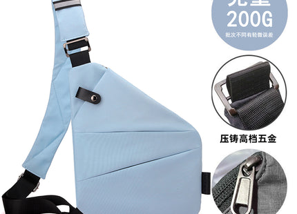 Right shoulder gun bag cross-border wholesale nylon chest bag men's lightweight simple large capacity messenger bag casual close-fitting shoulder bag