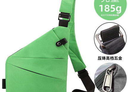 Right shoulder gun bag cross-border wholesale nylon chest bag men's lightweight simple large capacity messenger bag casual close-fitting shoulder bag