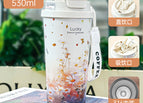 (including tax price) / Double-walled coffee mug, 530ml, with small chrysanthemum design (5d process)