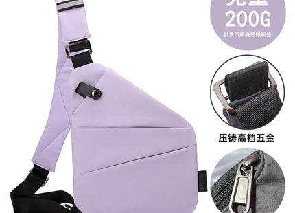 Right shoulder gun bag cross-border wholesale nylon chest bag men's lightweight simple large capacity messenger bag casual close-fitting shoulder bag