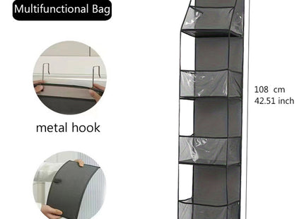Wall-Mounted Storage Hanging Bag Behind the Door, Multi-Layered Dormitory Storage, Multifunctional Clothing and Toy Plastic Bag Storage Bag