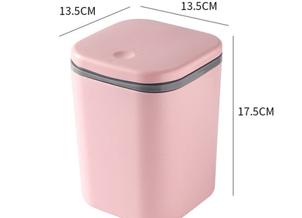 Small Desktop Trash Can for Home Office High-End Dormitory Press with Lid Mini Plastic Storage Trash Can