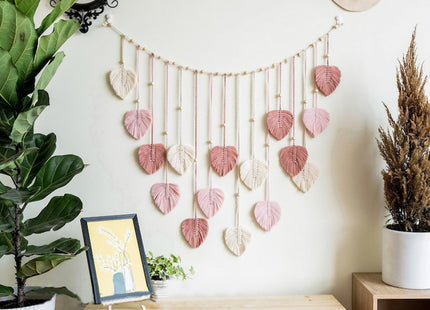Nordic Handmade Woven Leaf Tapestry Bohemian Photo Homestay Bedroom Children's Room Background Wall Wall Decorations