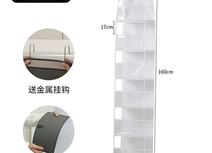 Wall-Mounted Storage Hanging Bag Behind the Door, Multi-Layered Dormitory Storage, Multifunctional Clothing and Toy Plastic Bag Storage Bag
