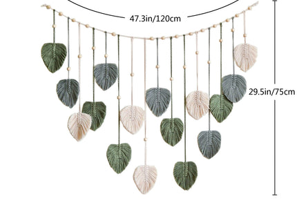 Nordic Handmade Woven Leaf Tapestry Bohemian Photo Homestay Bedroom Children's Room Background Wall Wall Decorations