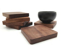 Black walnut small square flat 6*0.8cm