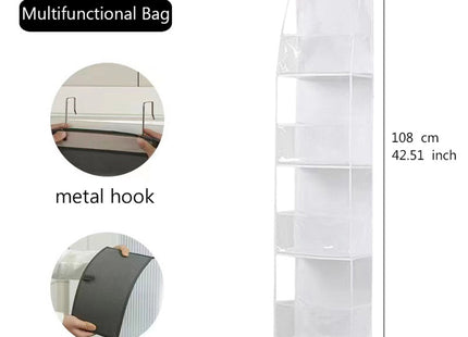 Wall-Mounted Storage Hanging Bag Behind the Door, Multi-Layered Dormitory Storage, Multifunctional Clothing and Toy Plastic Bag Storage Bag