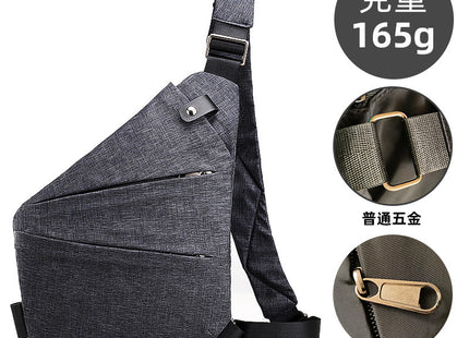 Right shoulder gun bag cross-border wholesale nylon chest bag men's lightweight simple large capacity messenger bag casual close-fitting shoulder bag