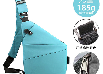 Right shoulder gun bag cross-border wholesale nylon chest bag men's lightweight simple large capacity messenger bag casual close-fitting shoulder bag