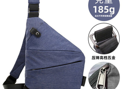 Right shoulder gun bag cross-border wholesale nylon chest bag men's lightweight simple large capacity messenger bag casual close-fitting shoulder bag