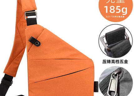 Right shoulder gun bag cross-border wholesale nylon chest bag men's lightweight simple large capacity messenger bag casual close-fitting shoulder bag