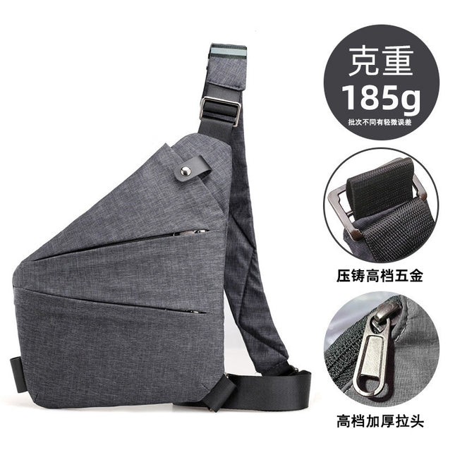 Right shoulder gun bag cross-border wholesale nylon chest bag men's lightweight simple large capacity messenger bag casual close-fitting shoulder bag