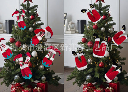 Cross-Border Christmas Tree Decorations, Plush Door Decorations, Santa Claus Elf Leg Inserts, Home Vase Inserts, Christmas Decorations