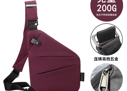 Right shoulder gun bag cross-border wholesale nylon chest bag men's lightweight simple large capacity messenger bag casual close-fitting shoulder bag