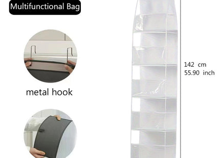 Wall-Mounted Storage Hanging Bag Behind the Door, Multi-Layered Dormitory Storage, Multifunctional Clothing and Toy Plastic Bag Storage Bag