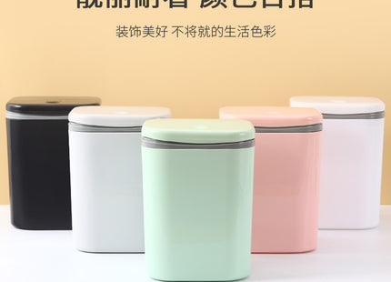 Small Desktop Trash Can for Home Office High-End Dormitory Press with Lid Mini Plastic Storage Trash Can