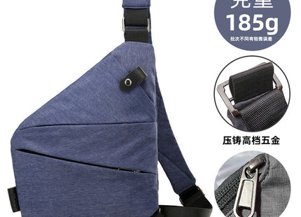 Right shoulder gun bag cross-border wholesale nylon chest bag men's lightweight simple large capacity messenger bag casual close-fitting shoulder bag