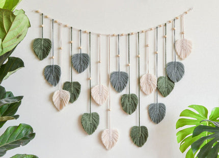 Nordic Handmade Woven Leaf Tapestry Bohemian Photo Homestay Bedroom Children's Room Background Wall Wall Decorations