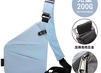 Right shoulder gun bag cross-border wholesale nylon chest bag men's lightweight simple large capacity messenger bag casual close-fitting shoulder bag