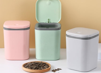 Small Desktop Trash Can for Home Office High-End Dormitory Press with Lid Mini Plastic Storage Trash Can