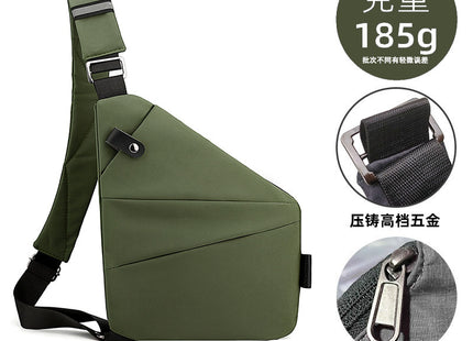 Right shoulder gun bag cross-border wholesale nylon chest bag men's lightweight simple large capacity messenger bag casual close-fitting shoulder bag