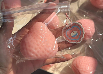 Strawberry Taba Squishy Fidget Toy - Slow Rebound Stress Relief Toy for Kids, Adults, Office & Party Favors - Squeeze Gift