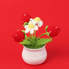 Strawberry Crochet Potting Cute Kintted Flowers Handwoven Flowers for Table Car Bookshelf Home Decor Gift Crochet Strawberry