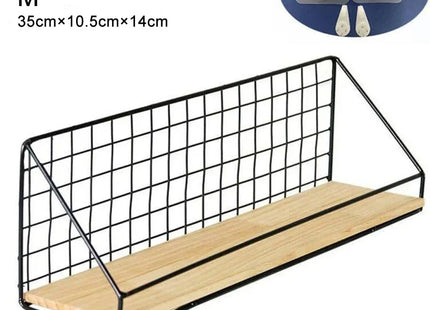 1PC Wooden Iron Wall Shelf Wall Mounted Storage Rack for Kitchen Bedroom Home Decor Bathroom Organizer Bathroom Accessories