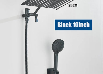 Concealed Shower Set Two-In-One Shower Set, Shower Long Hose, 8/10-inch high-pressure Rainfall Shower Head Rainfall Bath Shower