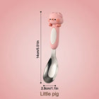 316 Stainless Baby Special Feeding Spoon Silicone Yuanbao Spoon Deepen Soup Spoon Tableware Gadgets Anti Slip Handle