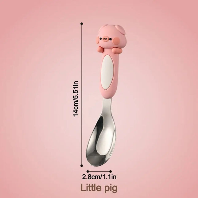 316 Stainless Baby Special Feeding Spoon Silicone Yuanbao Spoon Deepen Soup Spoon Tableware Gadgets Anti Slip Handle
