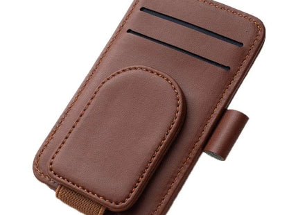 Car Sunglasses Holder Sun Visor Glasses Clip Multifunction Leather Eyeglasses Hanger Portable Ticket Card Clip Car Accessories